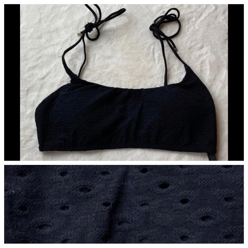 New! Vix x Paula Hermanny tie shoulder textured bikini top 19506